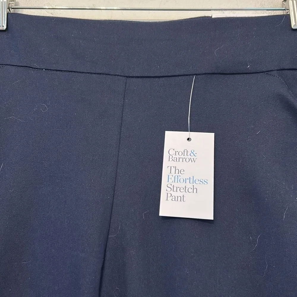 Croft & Barrow navy midrise straight pants Size 16 S New